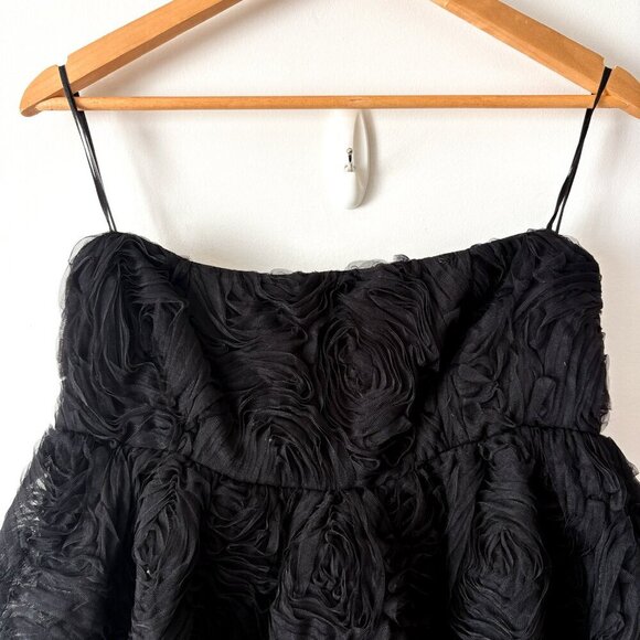 Zara Structured Floral Mini Dress NWT Black Size XL Blogger Fav - Picture 8 of 12